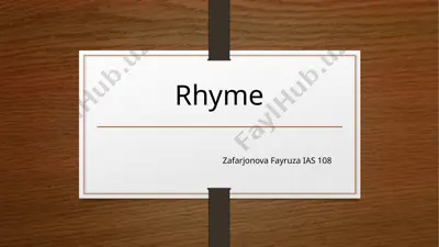 rhyme — PPTX