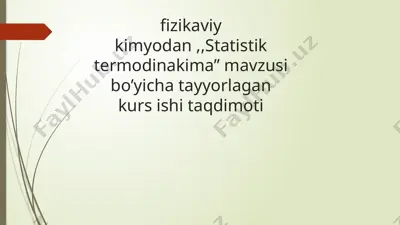 statistik termodinamika — PPTX
