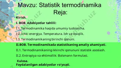 statistik termodinamika — PPTX