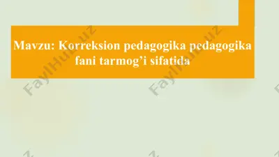 korrektsion pedagogika — PPTX