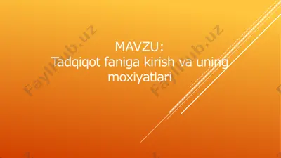 tadqiqot faniga kirish va uning moxiyatlari — PPTX
