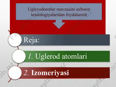 uglevodorotlar mavzusini axborot texnologiyalaridan foydalanish — PPTX