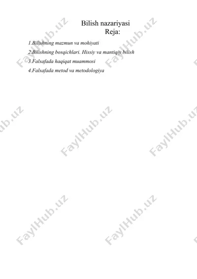 bilish nazariyasi — DOCX