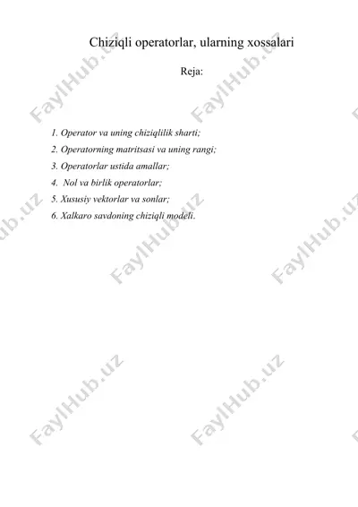 chiziqli operatorlar — DOCX