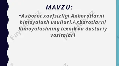 axborot xavfsizligi — PPTX