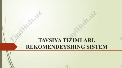 tavsiya tizimlari — PPTX