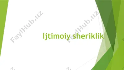 ijtimoiy sheriklik — PPTX