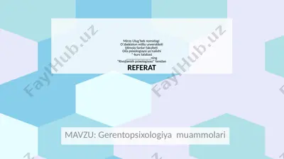 gerentopsixologiya  muammolari — PPTX