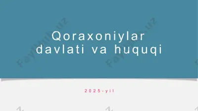 qoraxoniylar davlati va huquqi — PPTX