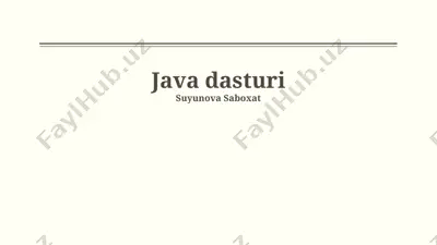 java dasturi — PPTX