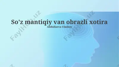 fikrlash va tilning xotirasi — PPTX