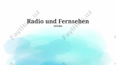 radio und fernsehen — PPTX