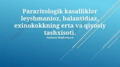 parazitologik kasalliklar bilan bog'liq ilmiy maqolalar — PPTX