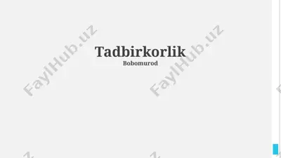 tadbirkorlik — PPTX