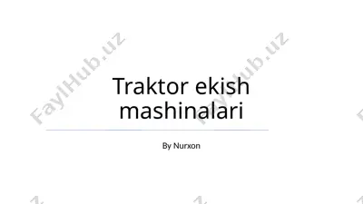 traktor ekish mashinalari — PPTX