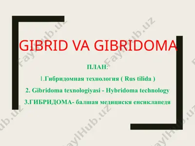 gibrid va gibridoma — PPTX