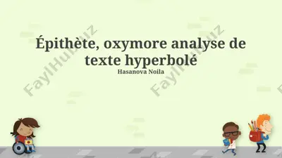 épithète, oxymore analyse de texte hyperbolé — PPTX