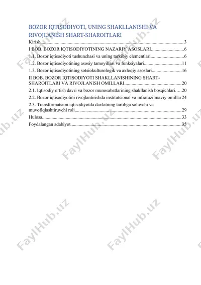 bozor iqtisodiyoti — DOCX