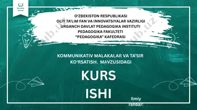 kommunikativ malakalar va ta'sir ko'rsatish — PPTX