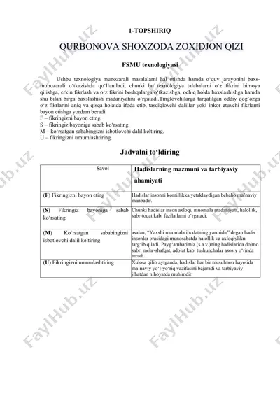 fsmu texnologiyasi — DOCX