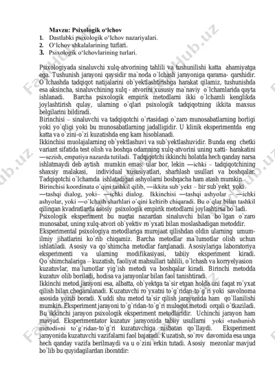 psixologik o‘lchov — PDF