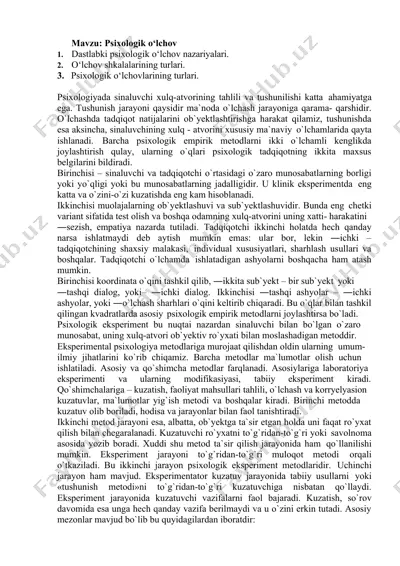 psixologik o‘lchov — DOCX