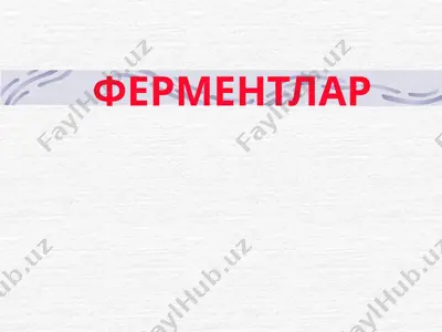 ферментлар 4 — PPTX