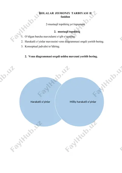 bolalar jismoniy tarbiyasi ii — DOCX