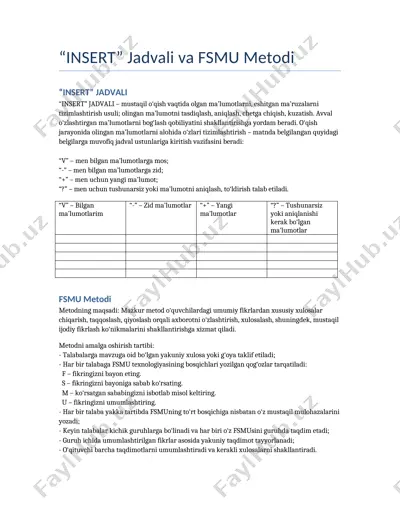 fsmu metodi — DOCX