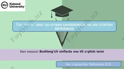 ona tili–o‘qish savodxonligi va uni o‘qitish metodikasi — PDF