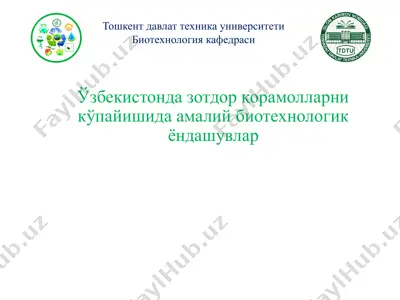 ўзбекистонда зотдор қорамолларни кўпайишида амалий биотехнологик ёндашувлар — PPTX