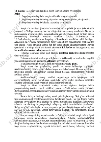 bog’cha yoshidagi bola sezgi va idroklarining rivojlanishi — PDF