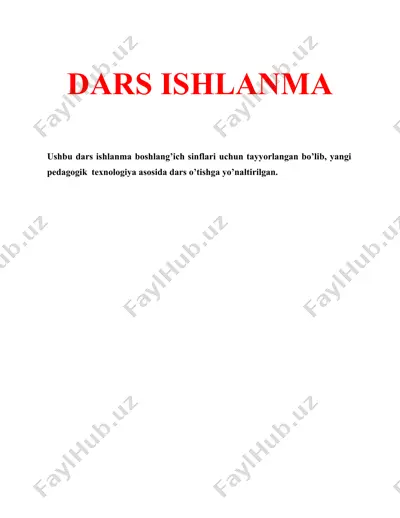 dars ishlanma — DOCX