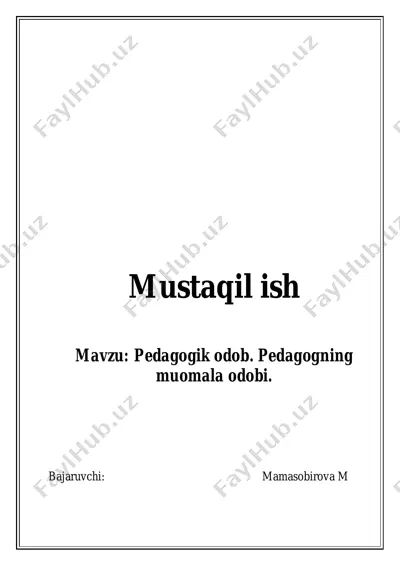 pedagogik odob — PDF