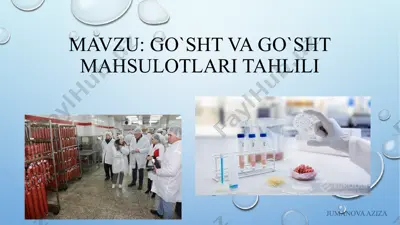 go'sht va go'sht mahsulotlari tahlili — PPTX