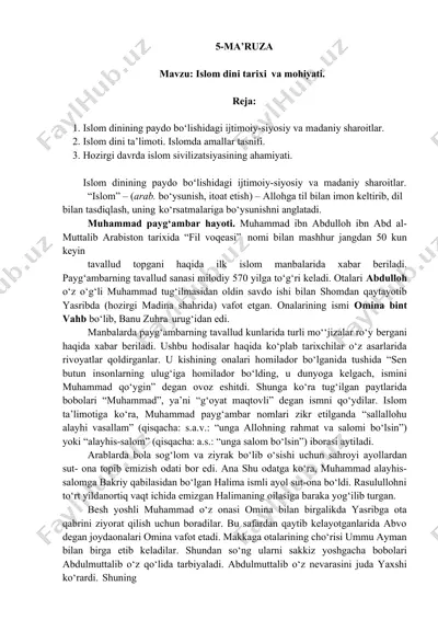 5-ma’ruza — DOCX