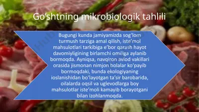 go’shtning mikrobiologik tahlili — PPTX
