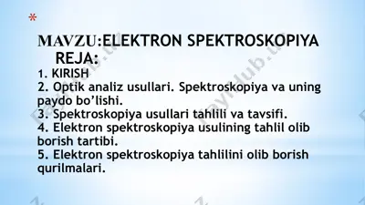 elektron spektroskopiya bo‘yicha kurs ishi — PPTX