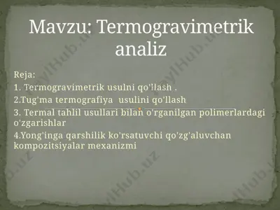 termogravimetrik analiz — PPTX