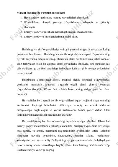 husnixatga o‘rgatish metodikasi — DOCX