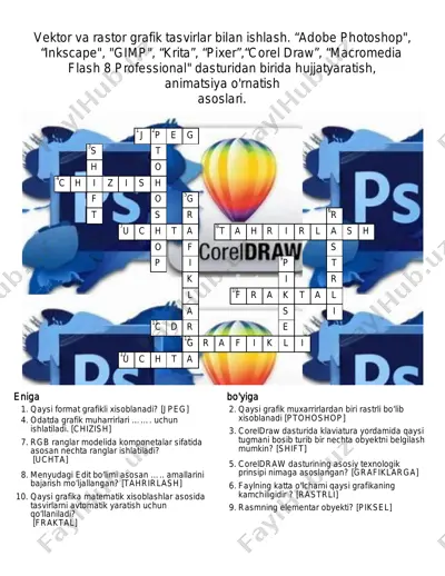 kompyuter grafikasi asoslari va grafik muharrirlar bilan ishlash — PDF