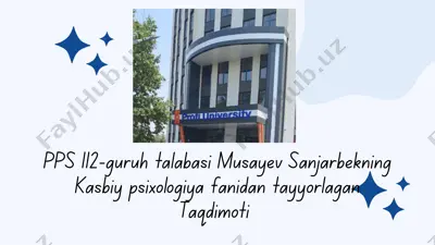 kasbiy psixologiya fanidan taqdimot — PDF