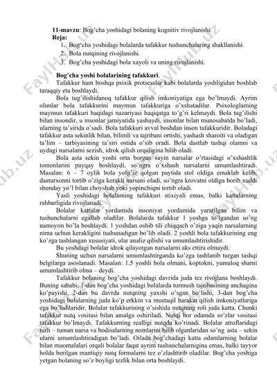 bog’cha yoshidagi bolaning kognitiv rivojlanishi — DOCX