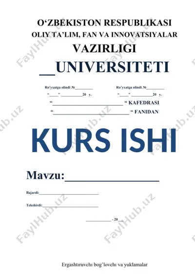 kurs ishi “ergashtiruvchi bog’lovchi va yuklamalar” — DOCX