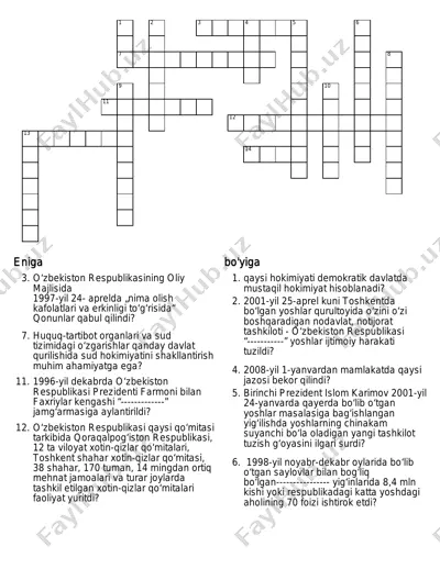 o‘zbekiston respublikasi sud hokimiyati va boshqaruv tizimi haqidagi taqdimot — PDF