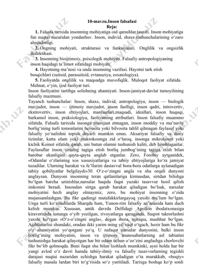 inson falsafasi — DOCX