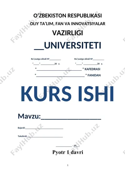 pyotr i davridagi rossiyaning siyosati va ijtimoiy-iqtisodiy hayoti haqida kurs ishi — DOCX
