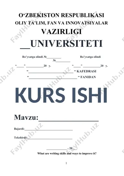 improve writing skills kurs ishi — DOCX