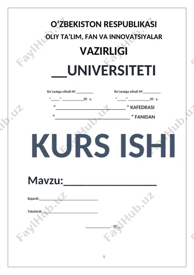 deduktiv va induktiv xulosa chiqarish bo‘yicha kurs ishi — DOCX
