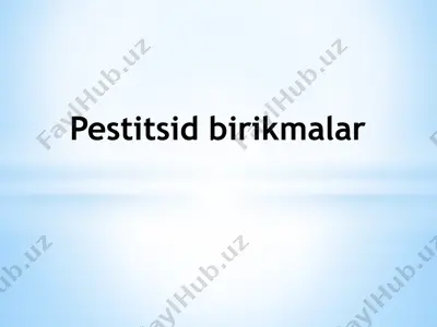pestitsid birikmalar — PPTX